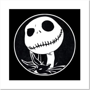 JACK SKELLINGTON - The Nightmare Before Christmas (Circle Black and White) Posters and Art